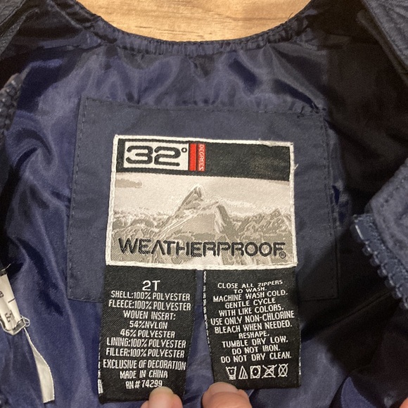 32 Degrees navy blue snow bibs size 2T - Picture 7 of 8